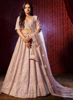 Silk Lilac Wedding Wear Sequins Work Lehenga Choli